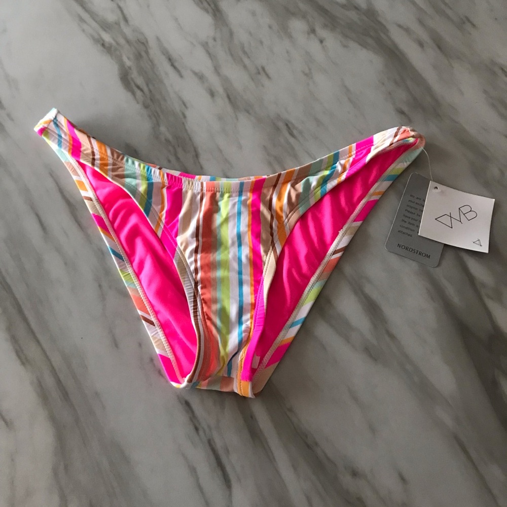 Vicious Young Babes Striped Bikini Bottom